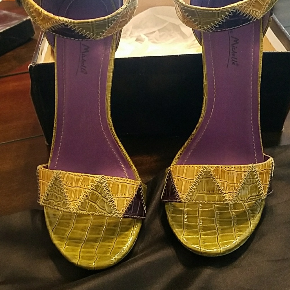Green and purple heels